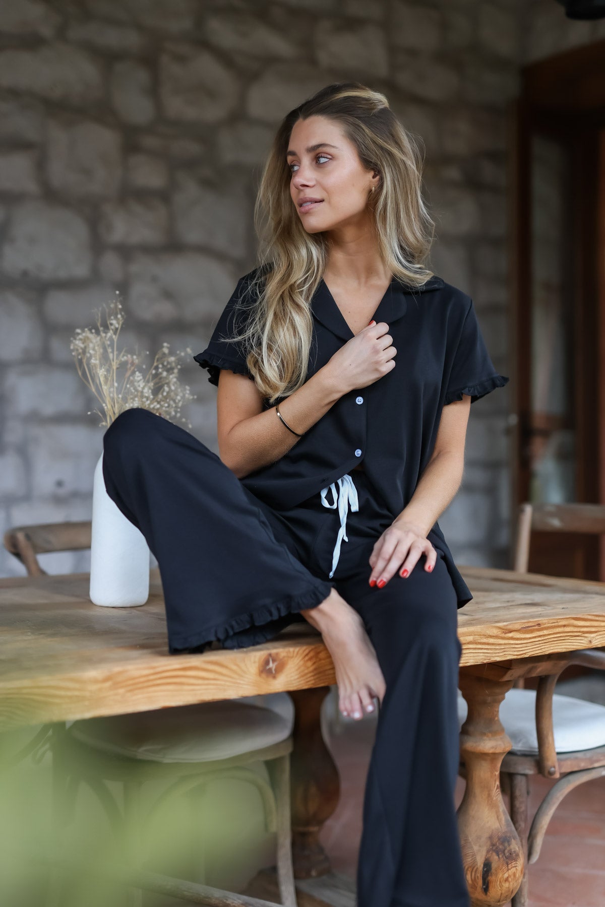 Pijama Mady Negro ★ Algodón