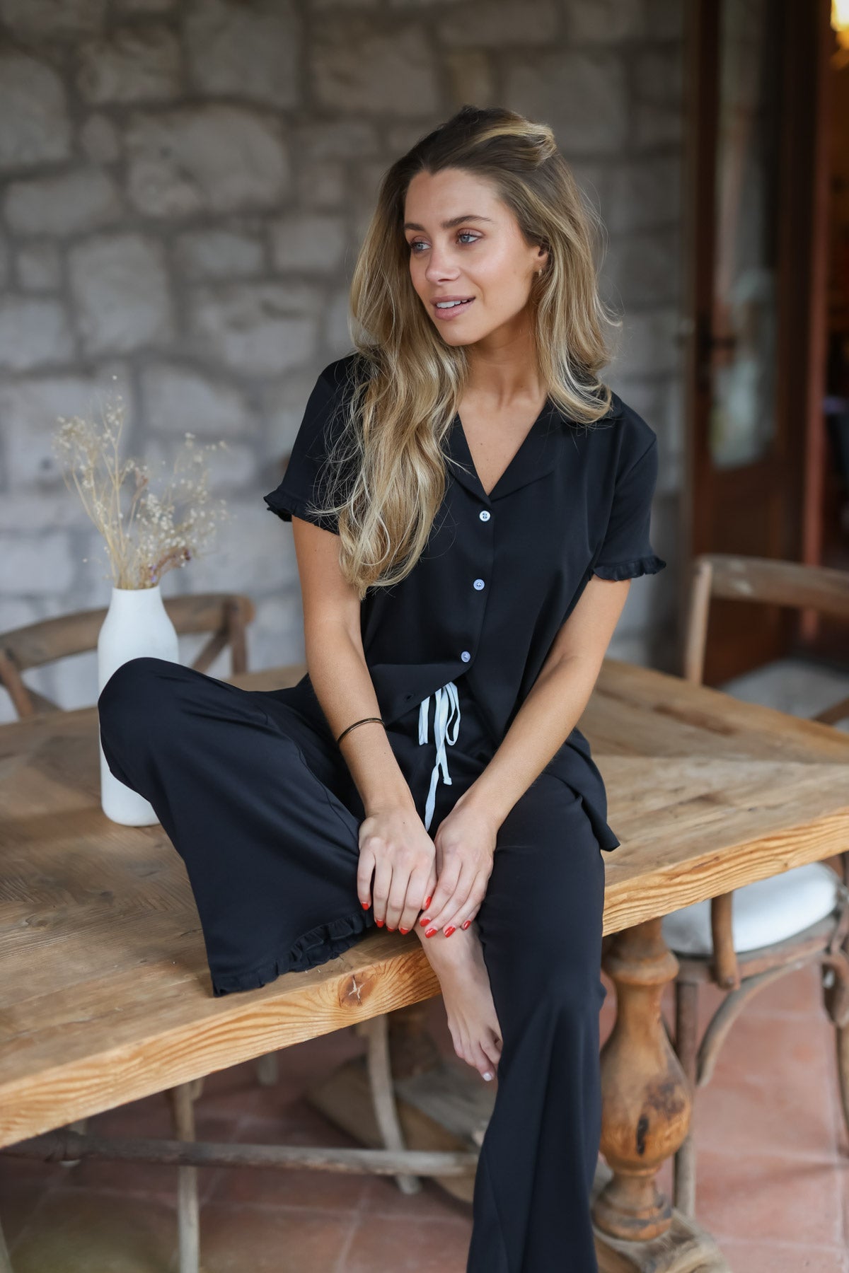 Pijama Mady Negro ★ Algodón