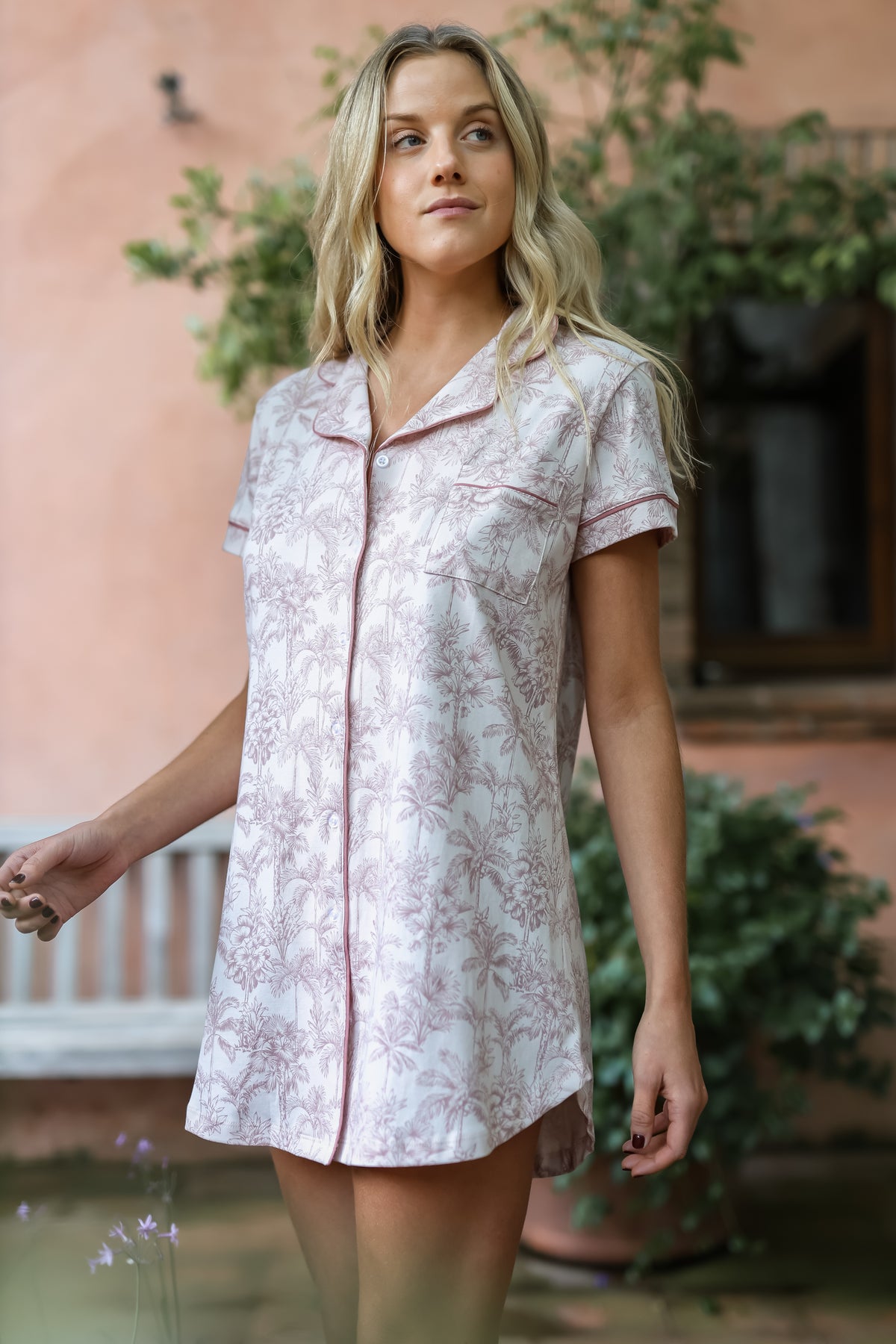 Camisa Aysha Rosa Tropical ★ Algodón