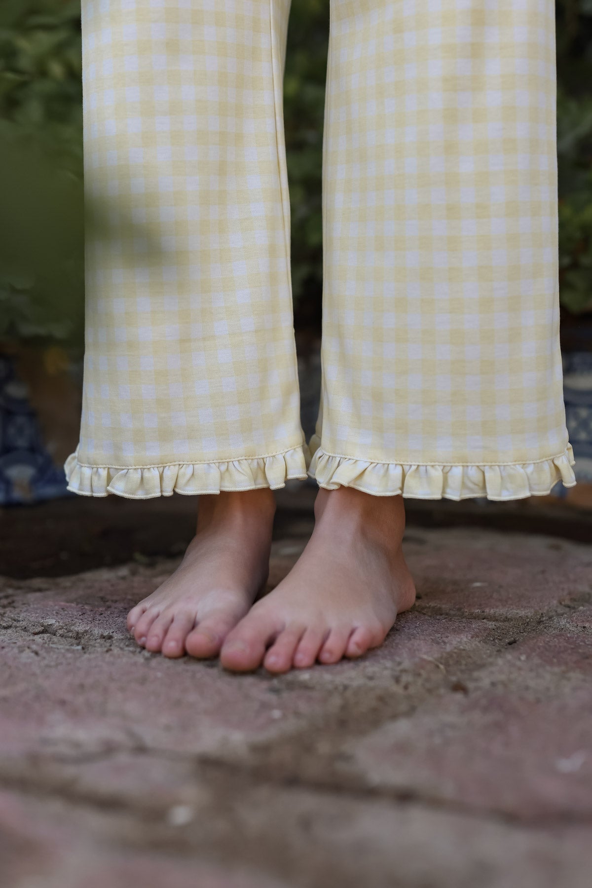 Pijama Mady vichy amarillo ★ Algodón