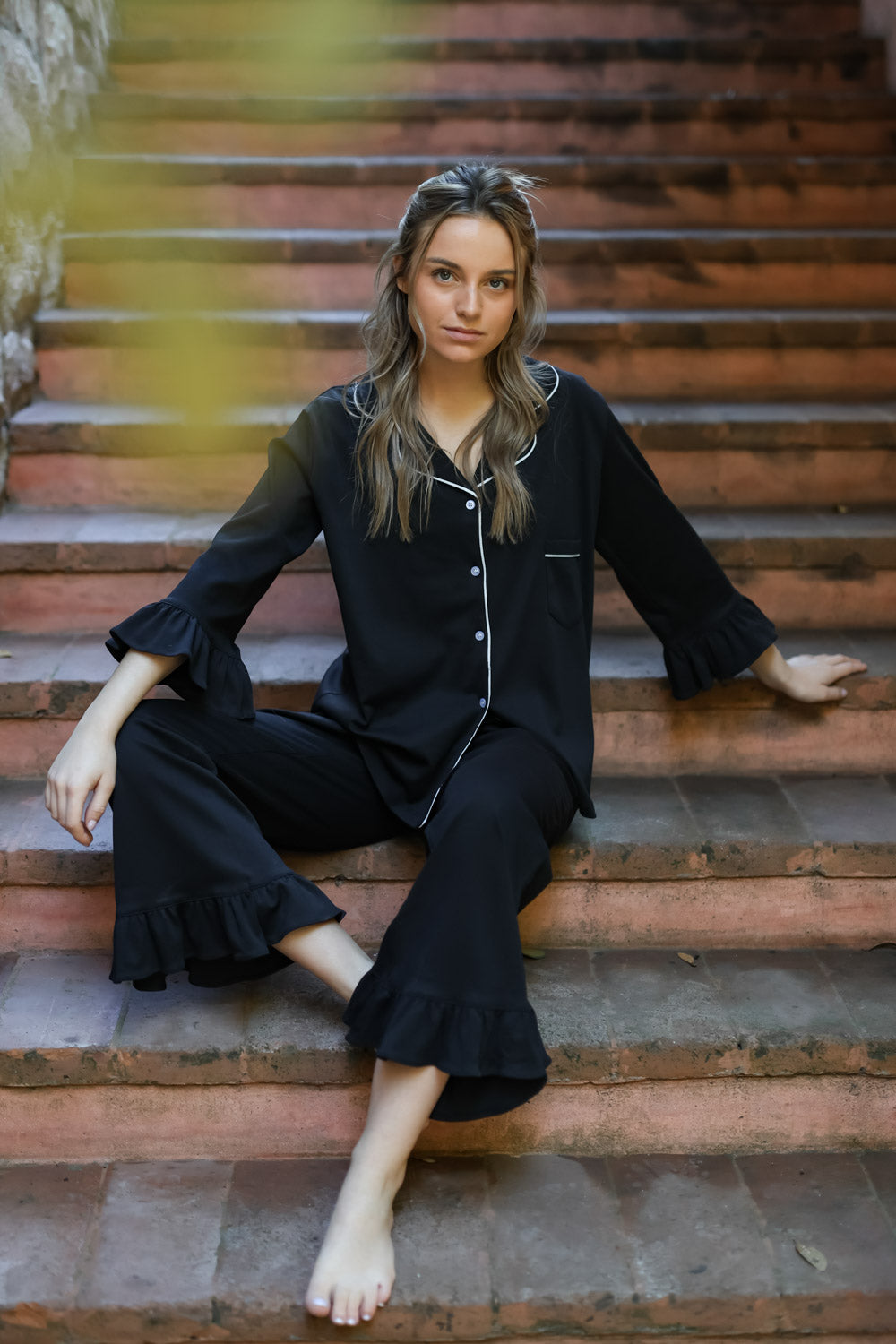 Pijama Sharma Negro ★ Algodón