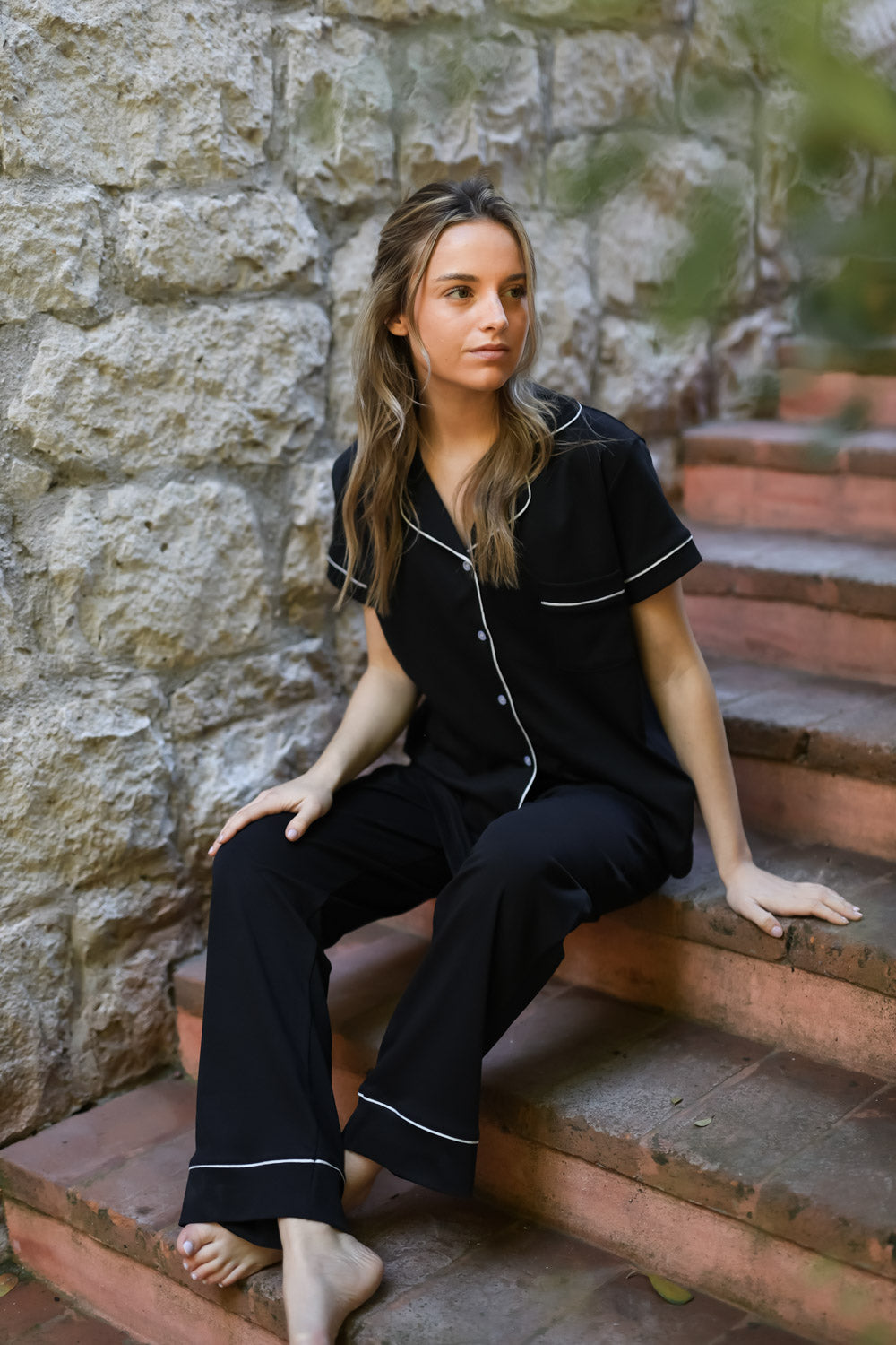 Pijama Madison Negro ★ Algodón