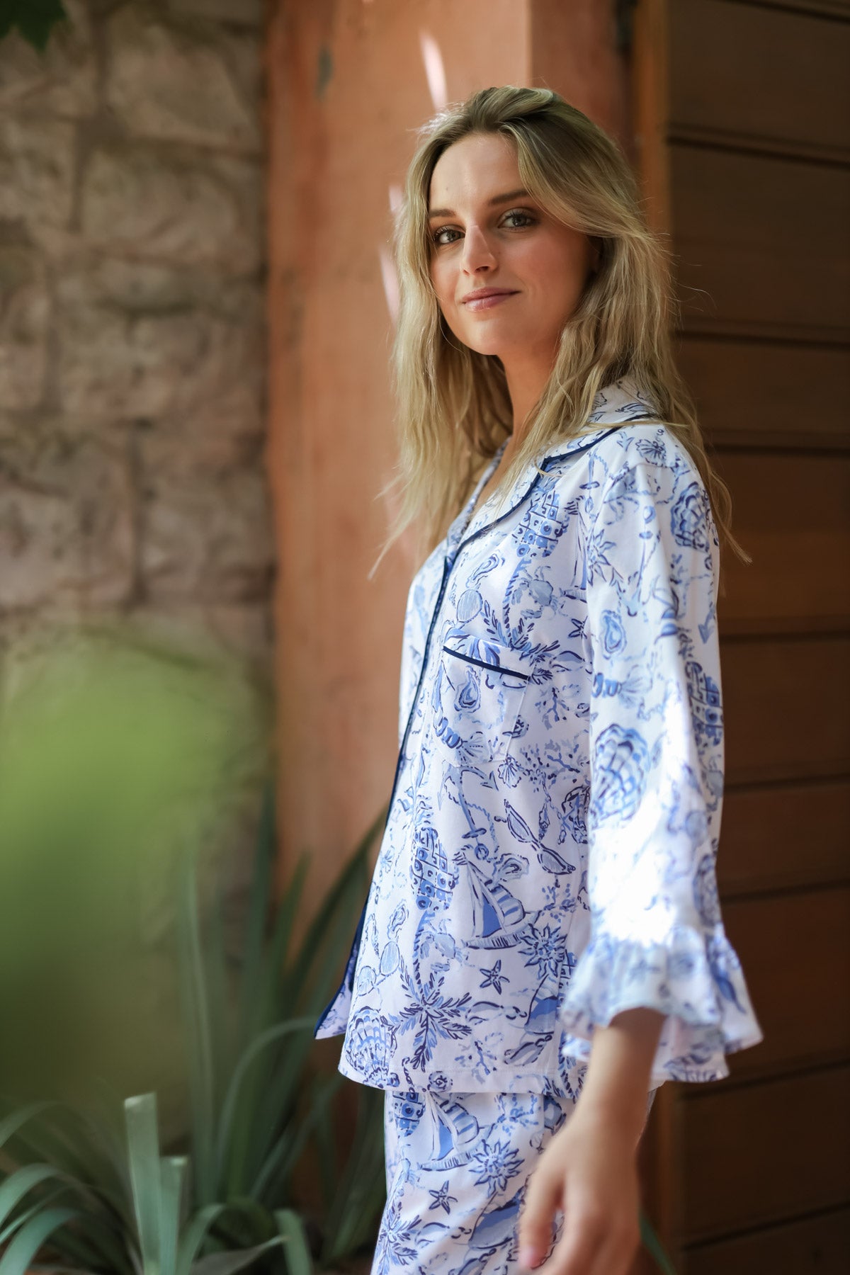 Pijama Sharma bahia azul ★ Algodón