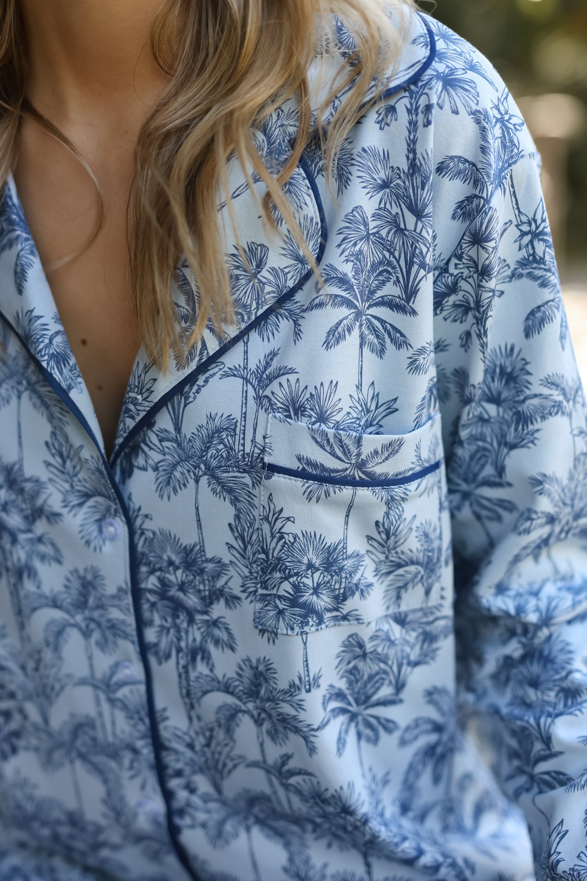 Pijama Molly Tropical Marino  ★ 100% Algodón