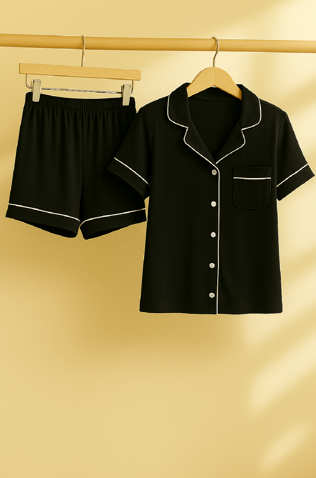 Pijama Kendall negro ★ Algodón